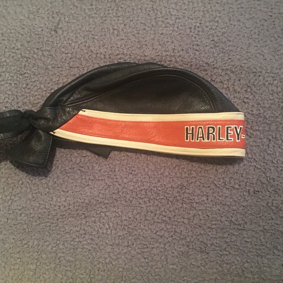 Womens leather Harley Davidson leather riding cap main image 6